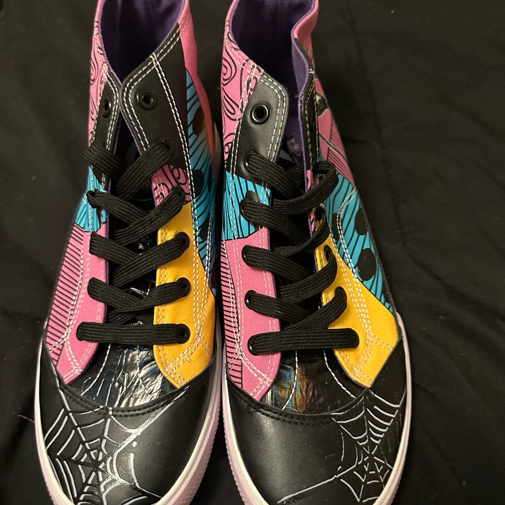 Disney Pink and Yellow Women’s High-Top Sneakers-Nightmare Before Christmas